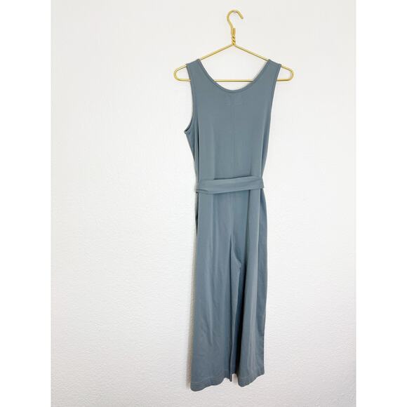 Everlane The Luxe Cotton Tank Jumpsuit w/ Pockets Small Blue Lagenlook #T1012 - Picture 12 of 13